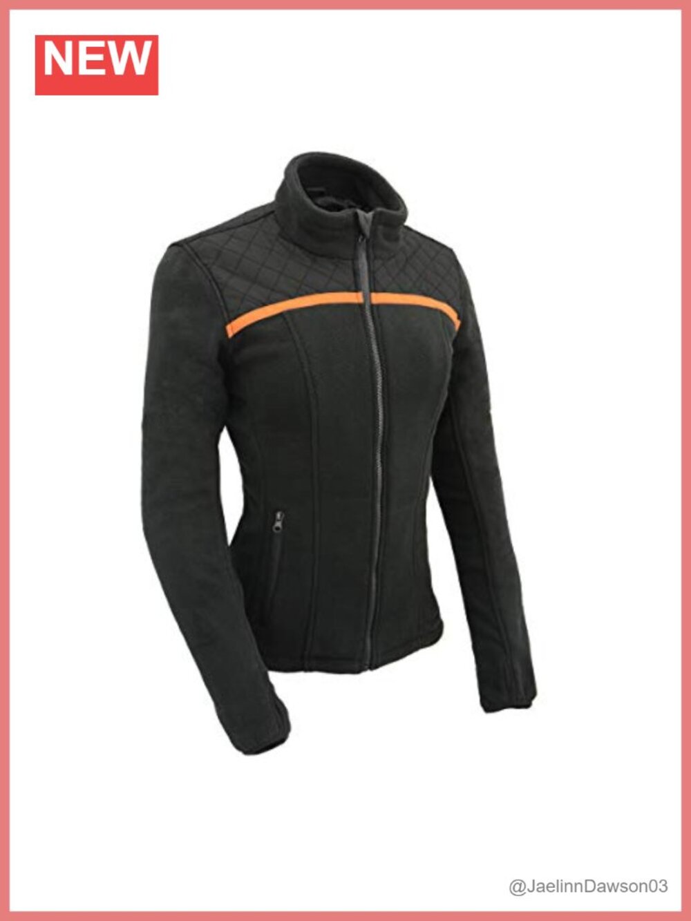 Micro Fleece Zip Front Jacket Quilted Stripe Detail